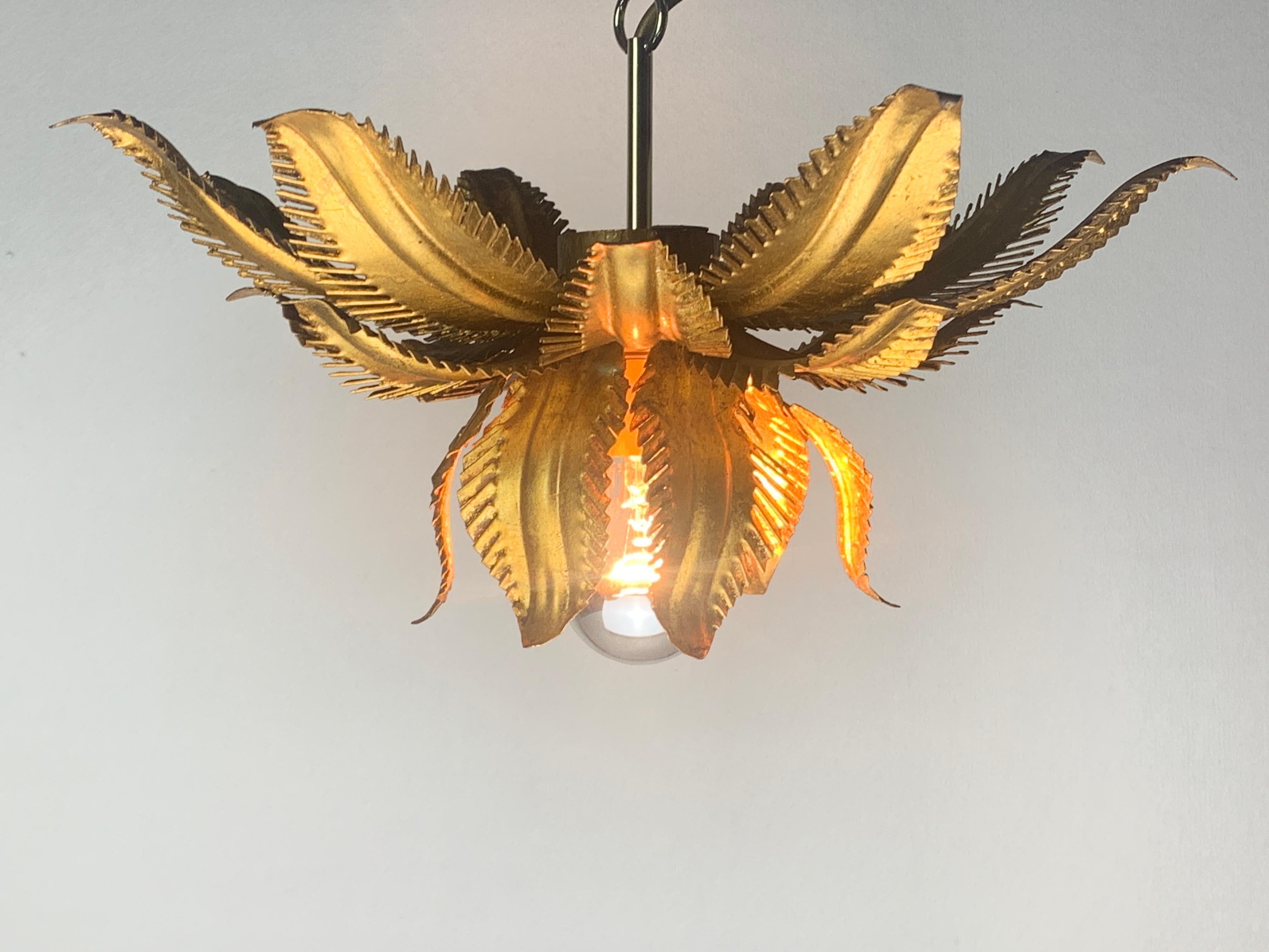 Paire de supports de plafond en laiton Florentine Hollywood Regency par Hans Kögl, années 1960 en vente 9