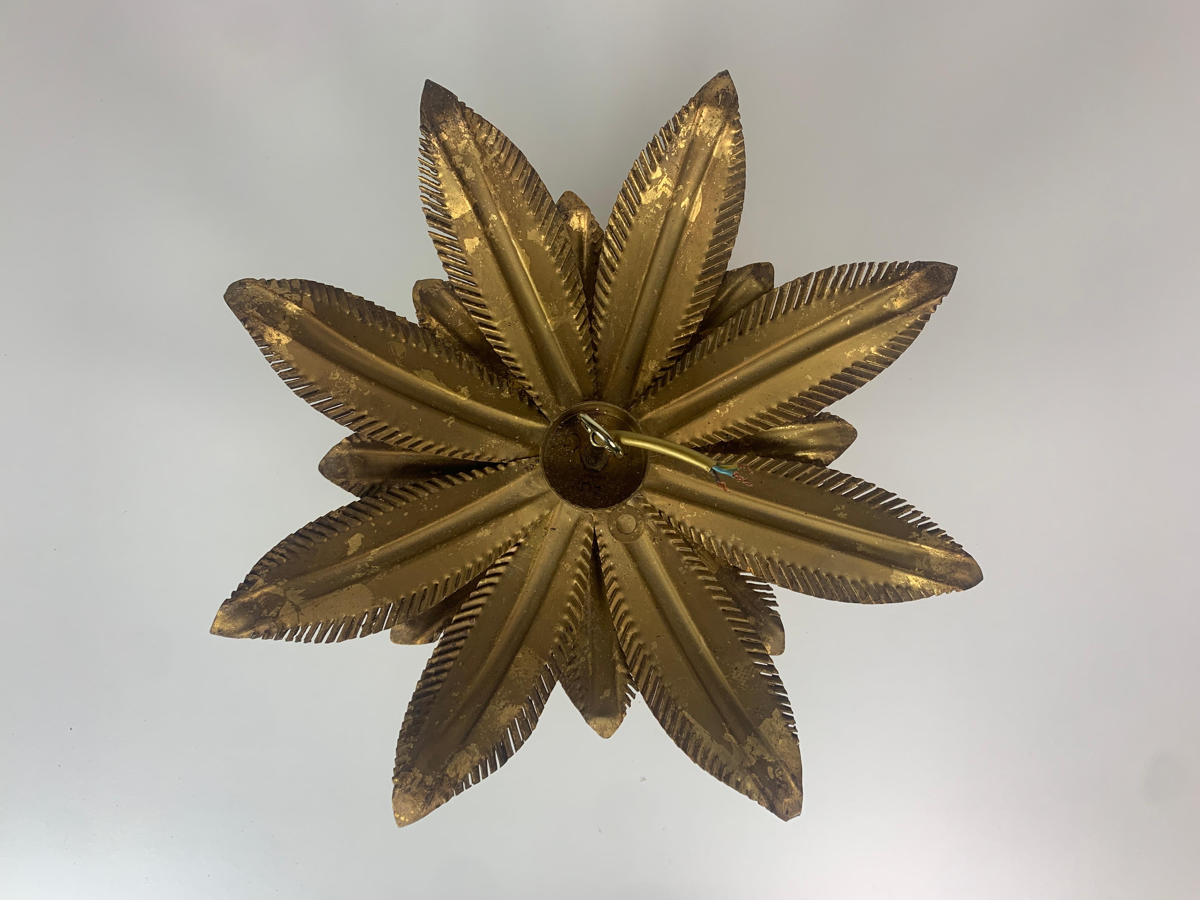 Paire de supports de plafond en laiton Florentine Hollywood Regency par Hans Kögl, années 1960 en vente 11
