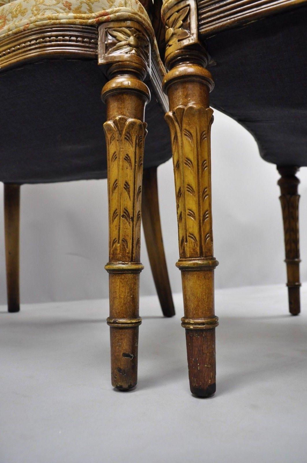 20th Century Pair Hollywood Regency French Cornucopia Hiprest Chairs after Grosfeld House