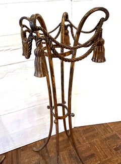 Pair of Hollywood Regency Gilt Iron Plant Stands