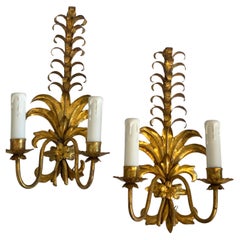 PAIR Gilt Iron Sconces