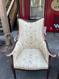 Pair Hollywood Regency Grosfeld House Swag & Drape Lounge Chairs, Circa 40's