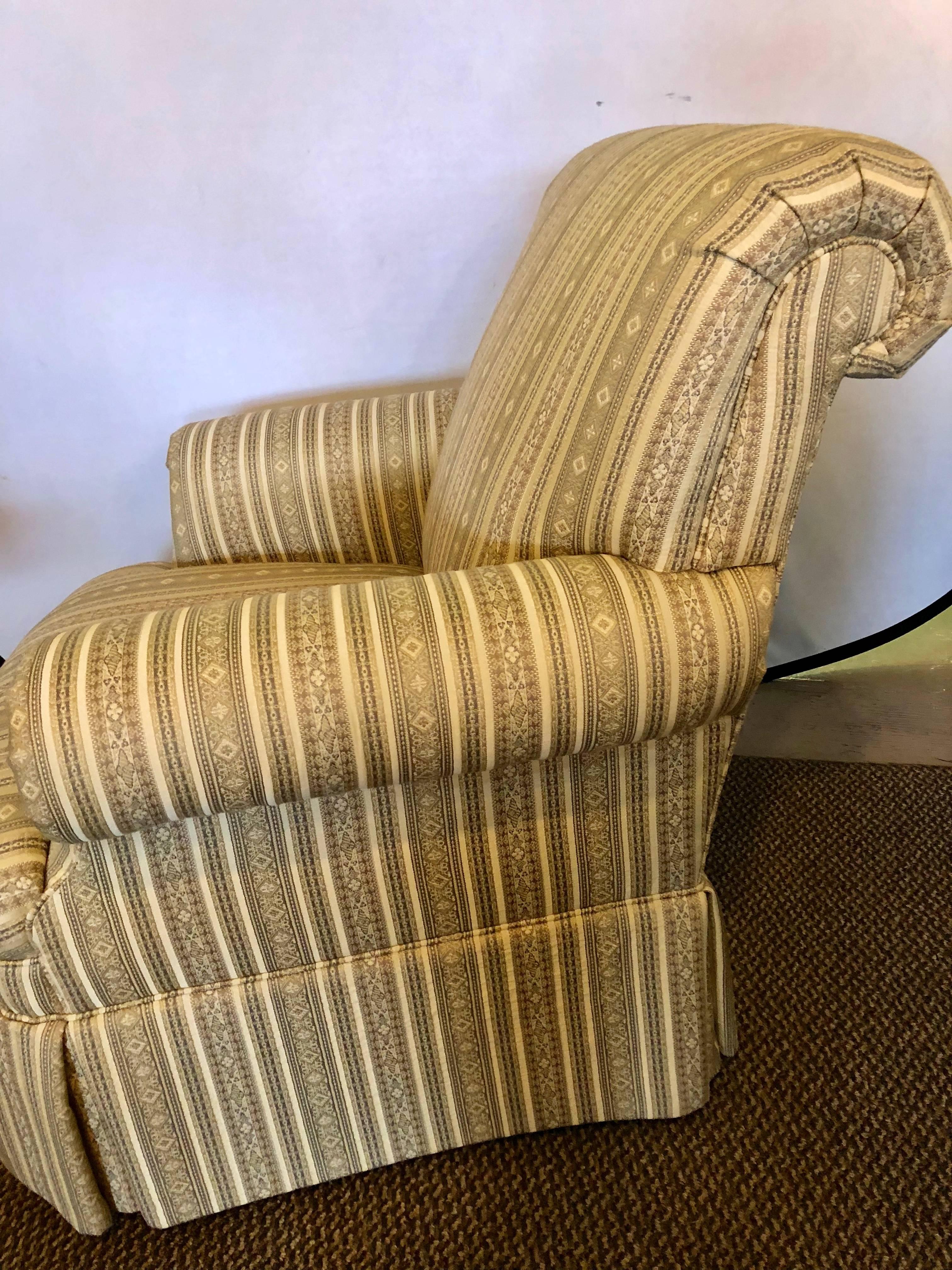 overstuffed lounge chair