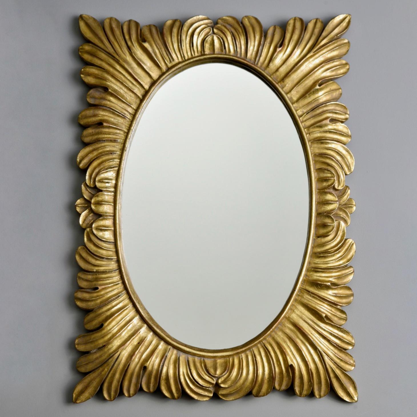 Pair Hollywood Regency Style Gilt Framed Mirrors 8