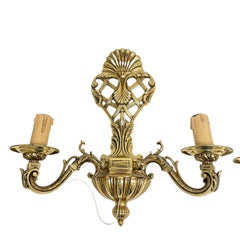 Pair Hollywood Regency Style Two-Light Wall Sconces, Vintage, German, 1960s