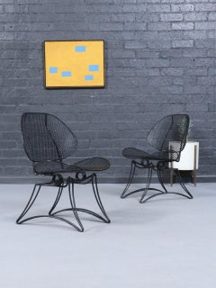 Pair Homecrest "Casino" Mesh Iron Clamshell Style Chairs