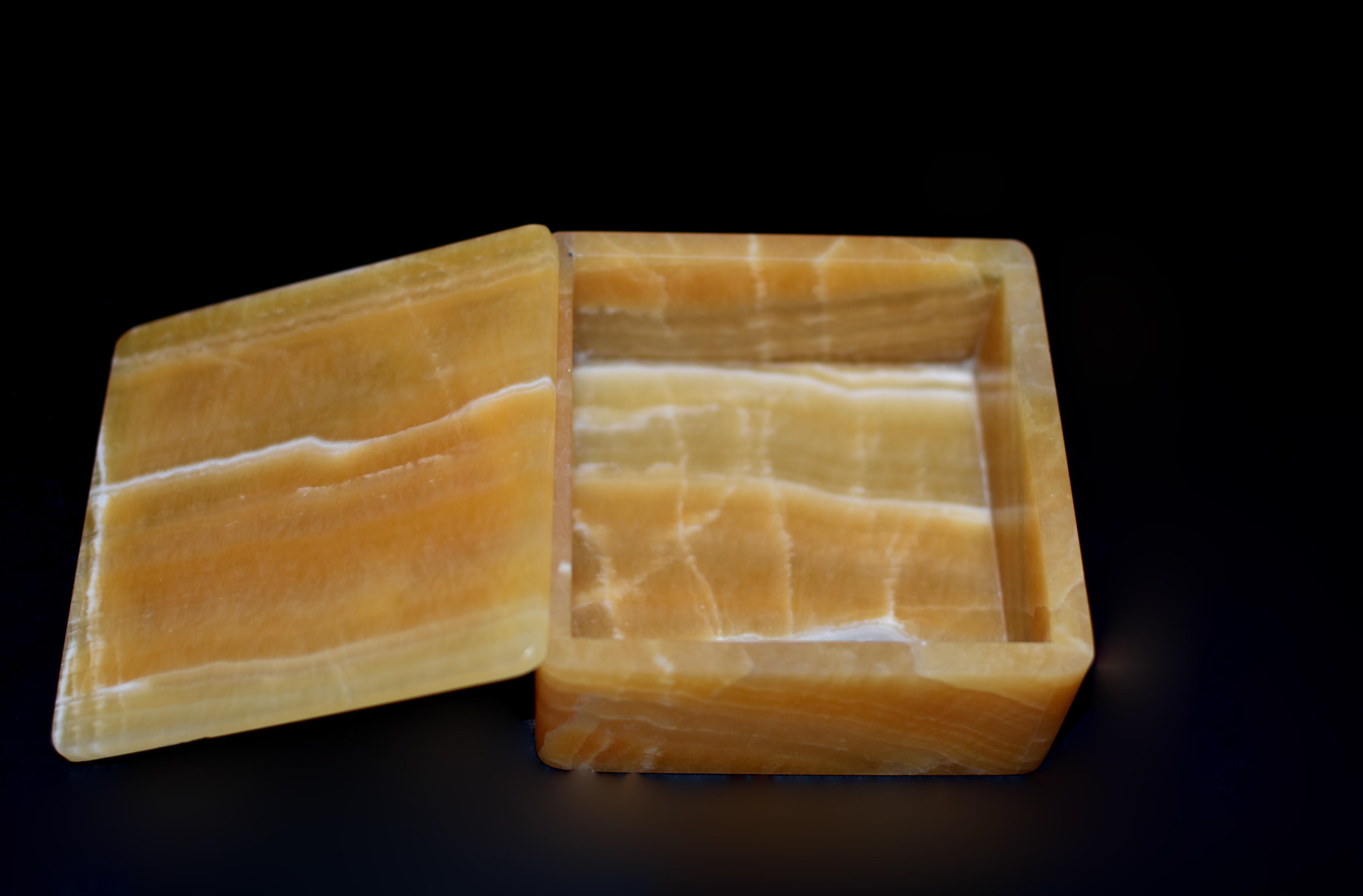 Paire de boîtes en Calcite Honey Onyx 4