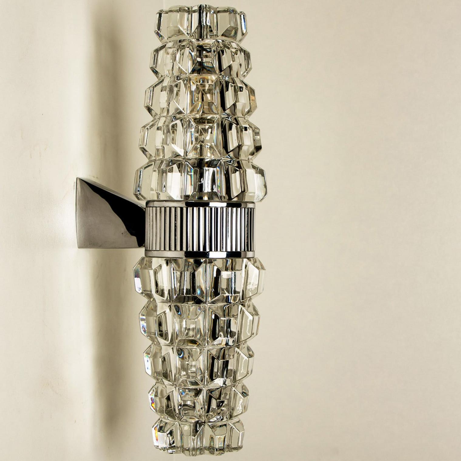 Pair Hourglass Shaped Chrome Wall Sconce, France, Europe, 1970s 3