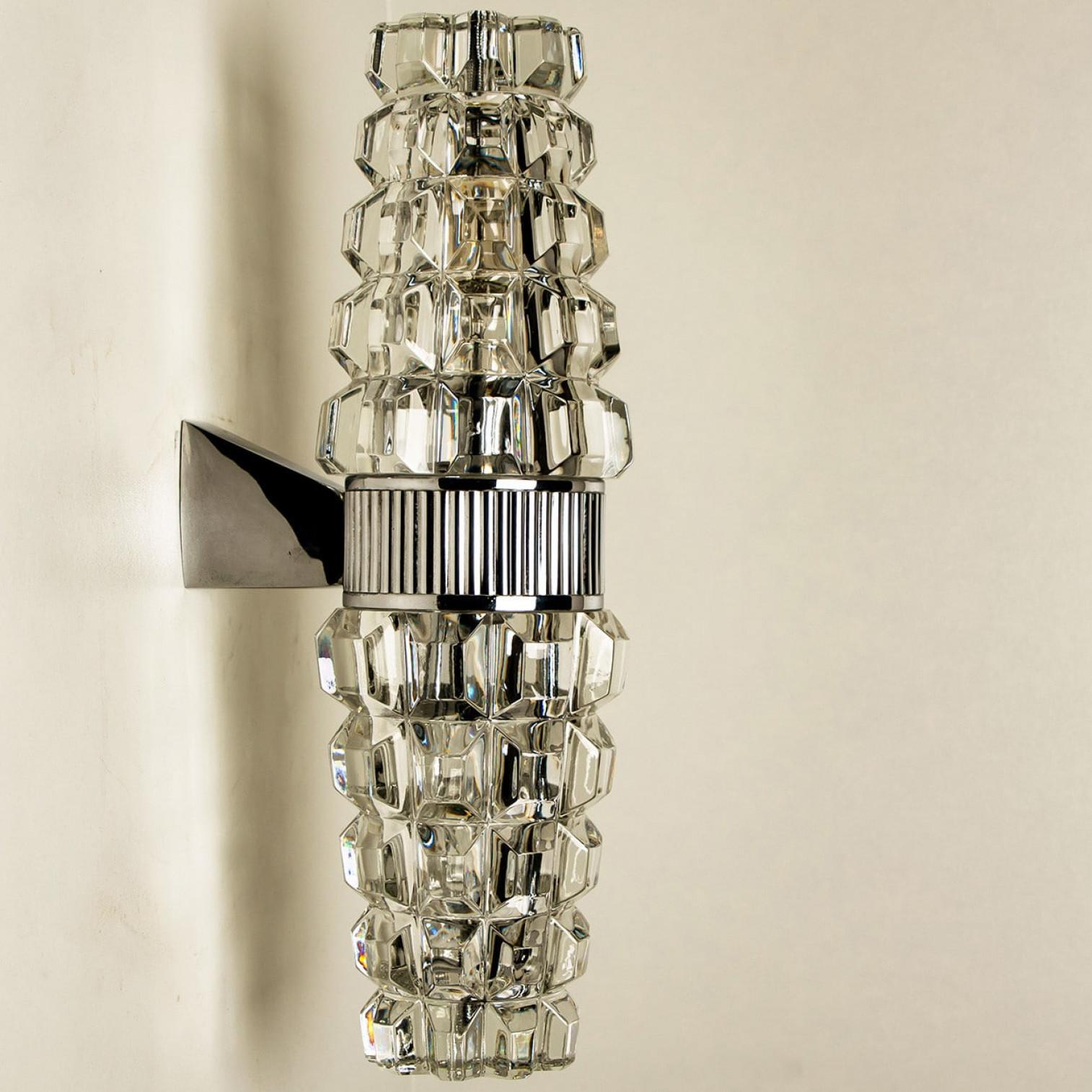 Pair Hourglass Shaped Chrome Wall Sconce, France, Europe, 1970s For Sale 3