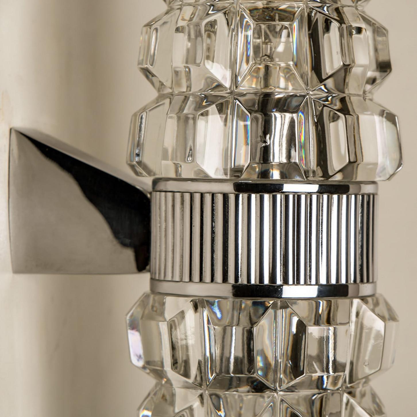 Pair Hourglass Shaped Chrome Wall Sconce, France, Europe, 1970s For Sale 4