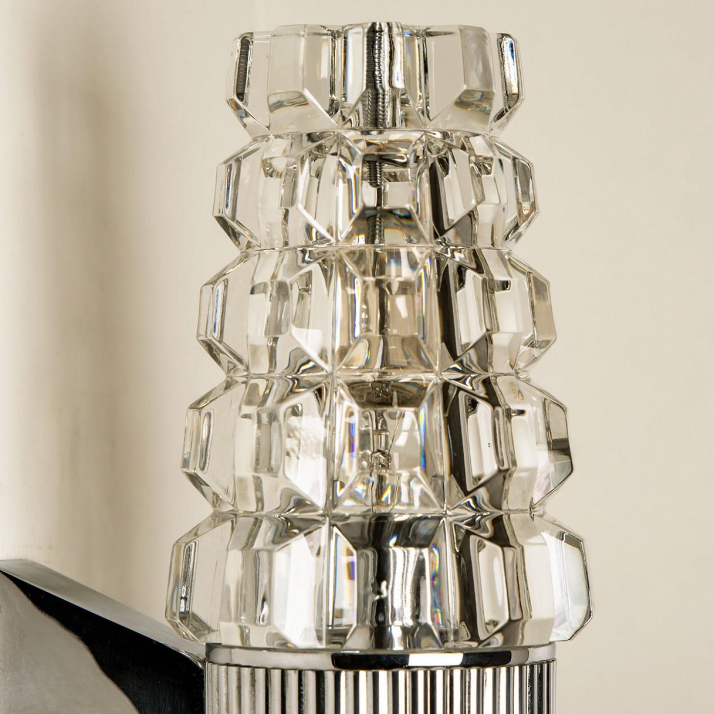 Pair Hourglass Shaped Chrome Wall Sconce, France, Europe, 1970s For Sale 8