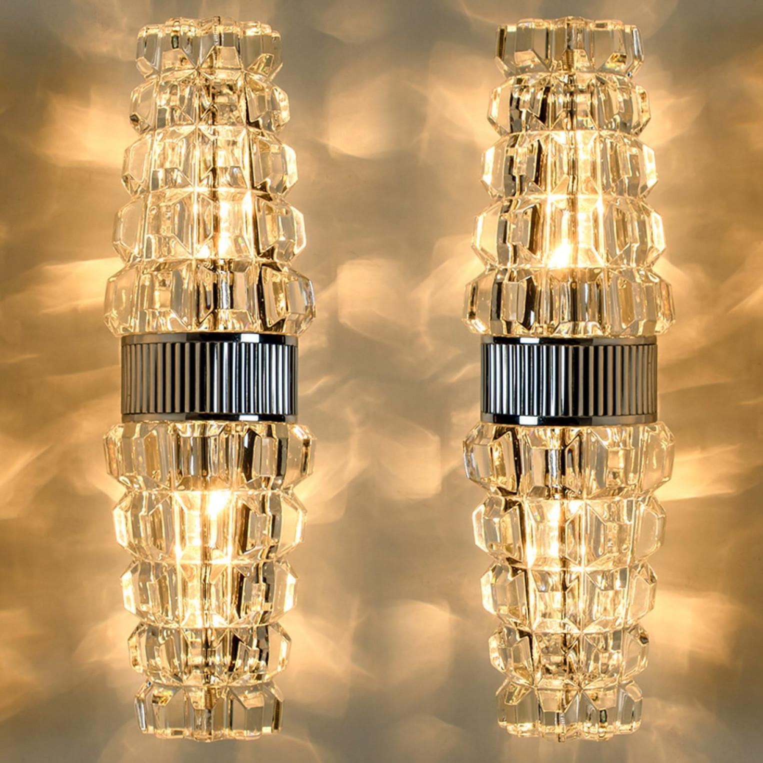 Pair Hourglass Shaped Chrome Wall Sconce, France, Europe, 1970s 9