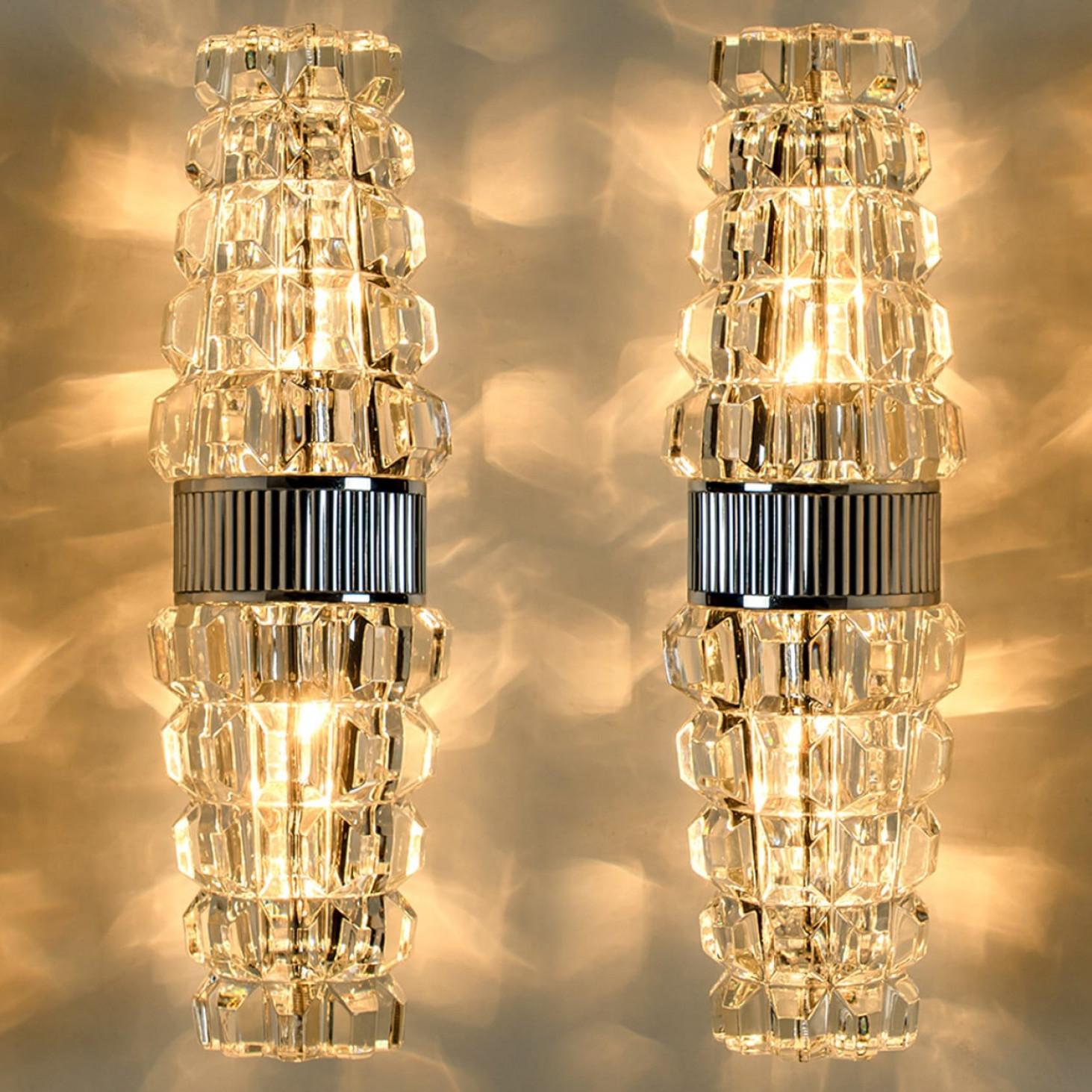 Pair Hourglass Shaped Chrome Wall Sconce, France, Europe, 1970s For Sale 9