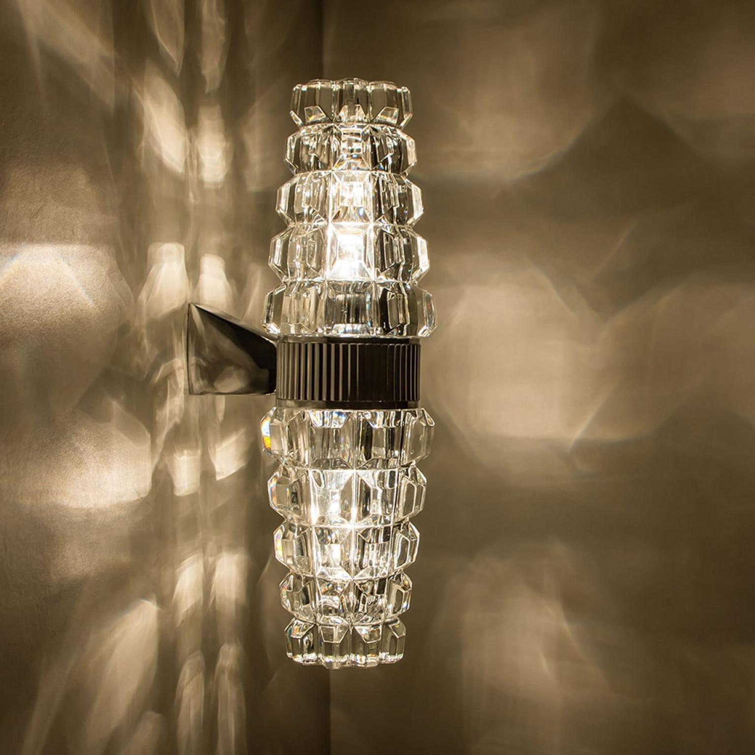 Pair Hourglass Shaped Chrome Wall Sconce, France, Europe, 1970s 11