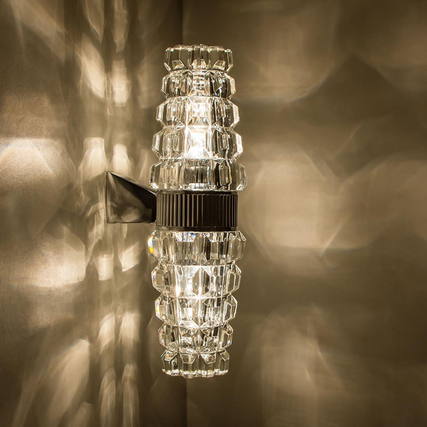 Pair Hourglass Shaped Chrome Wall Sconce, France, Europe, 1970s For Sale 11