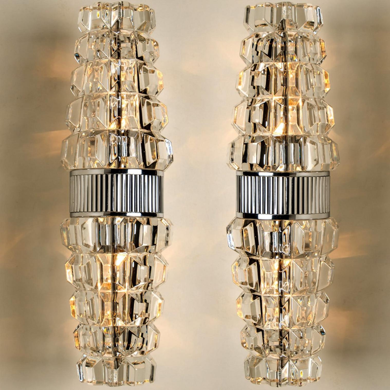 Other Pair Hourglass Shaped Chrome Wall Sconce, France, Europe, 1970s