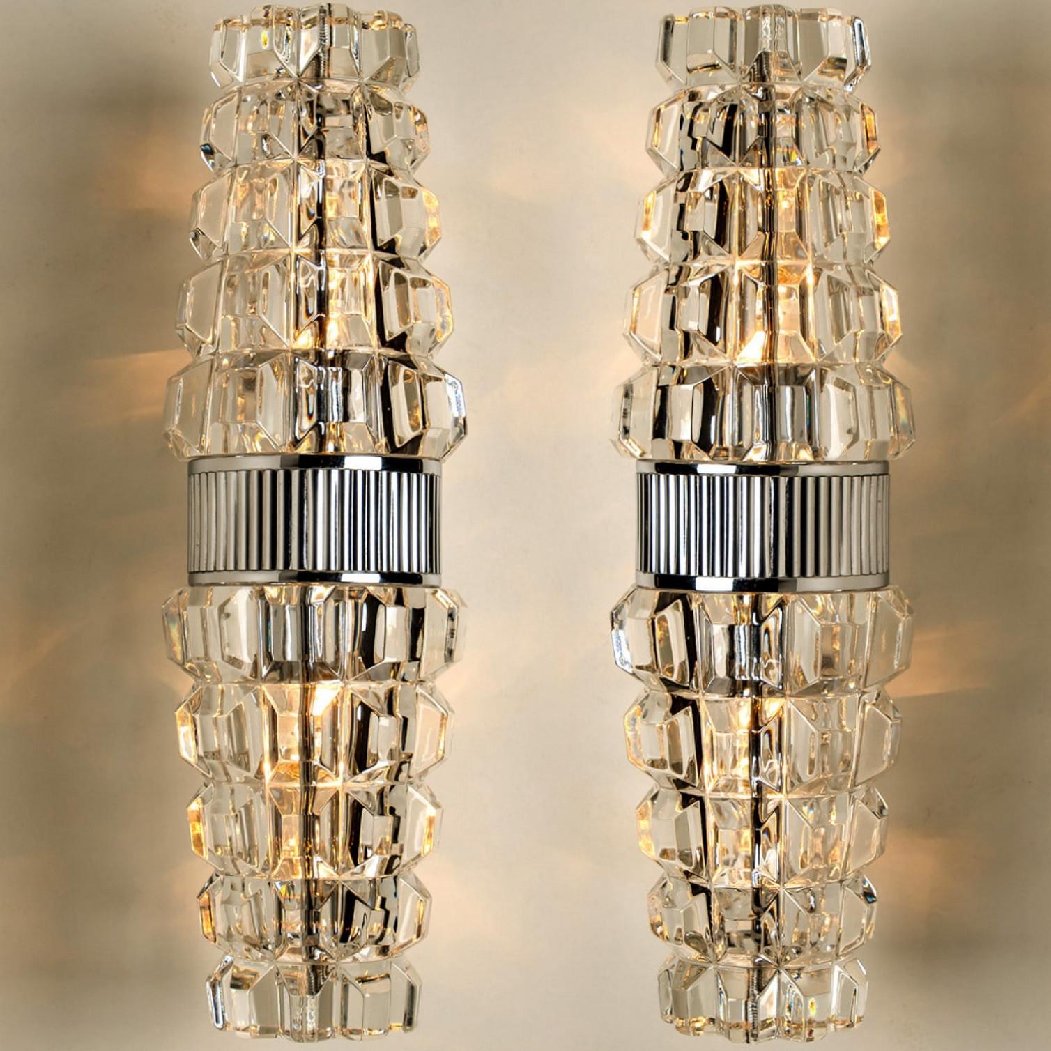 Other Pair Hourglass Shaped Chrome Wall Sconce, France, Europe, 1970s For Sale