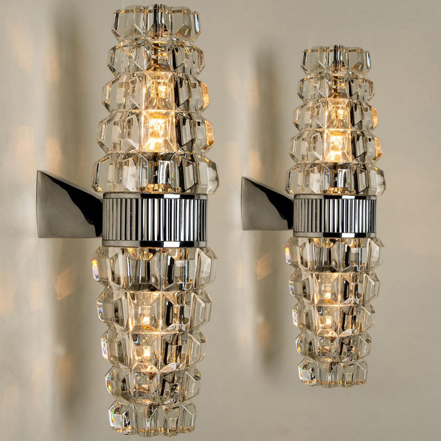 Pair Hourglass Shaped Chrome Wall Sconce, France, Europe, 1970s For Sale 1