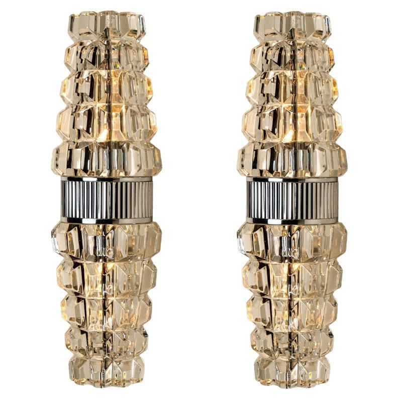 Pair Hourglass Shaped Chrome Wall Sconce, France, Europe, 1970s