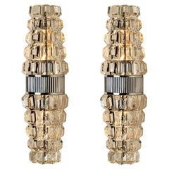 Pair Hourglass Shaped Chrome Wall Sconce, France, Europe, 1970s