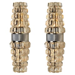 Pair Hourglass Shaped Chrome Wall Sconce, France, Europe, 1970s