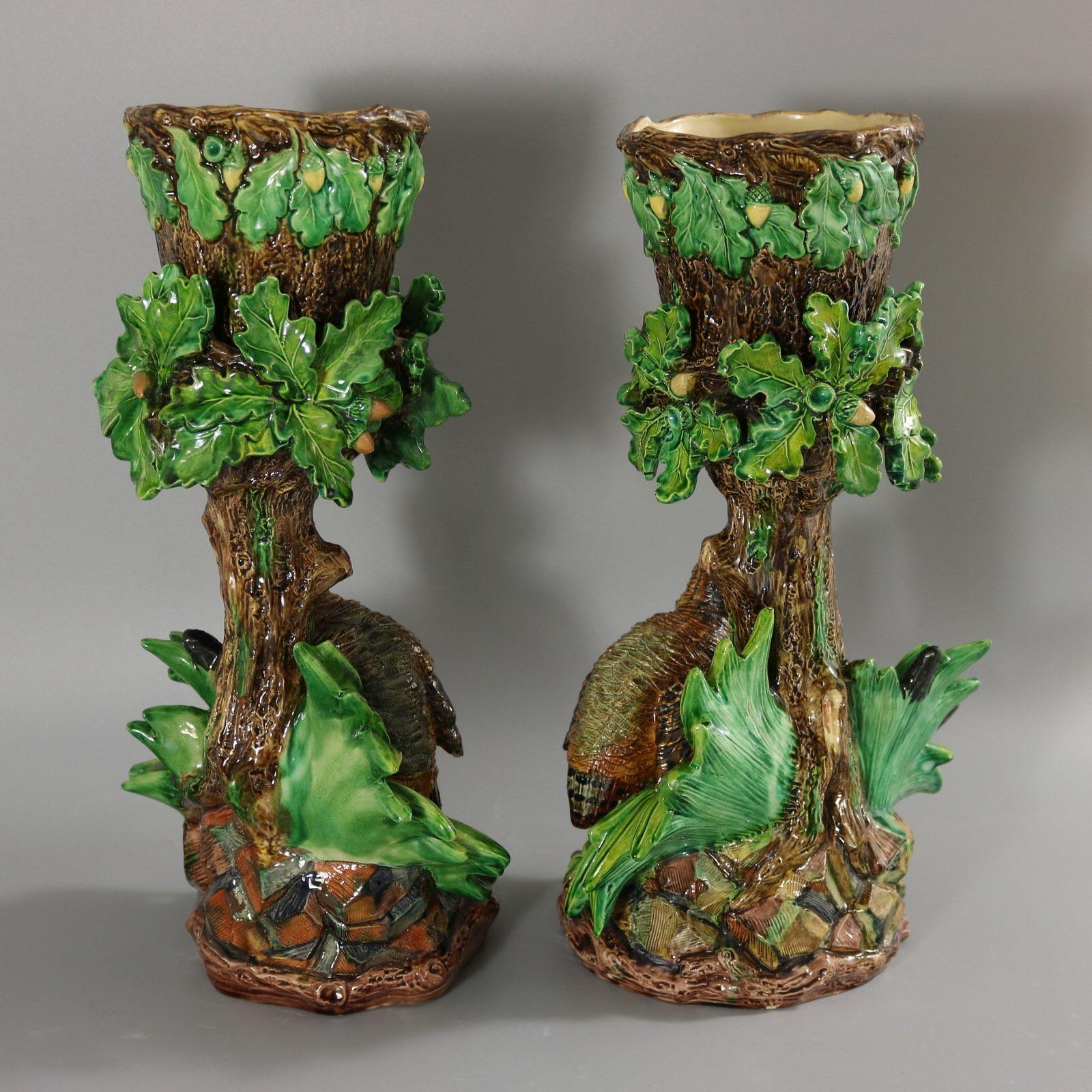 Pair Hugo Lonitz Partridge Stands with Original Pots For Sale 1