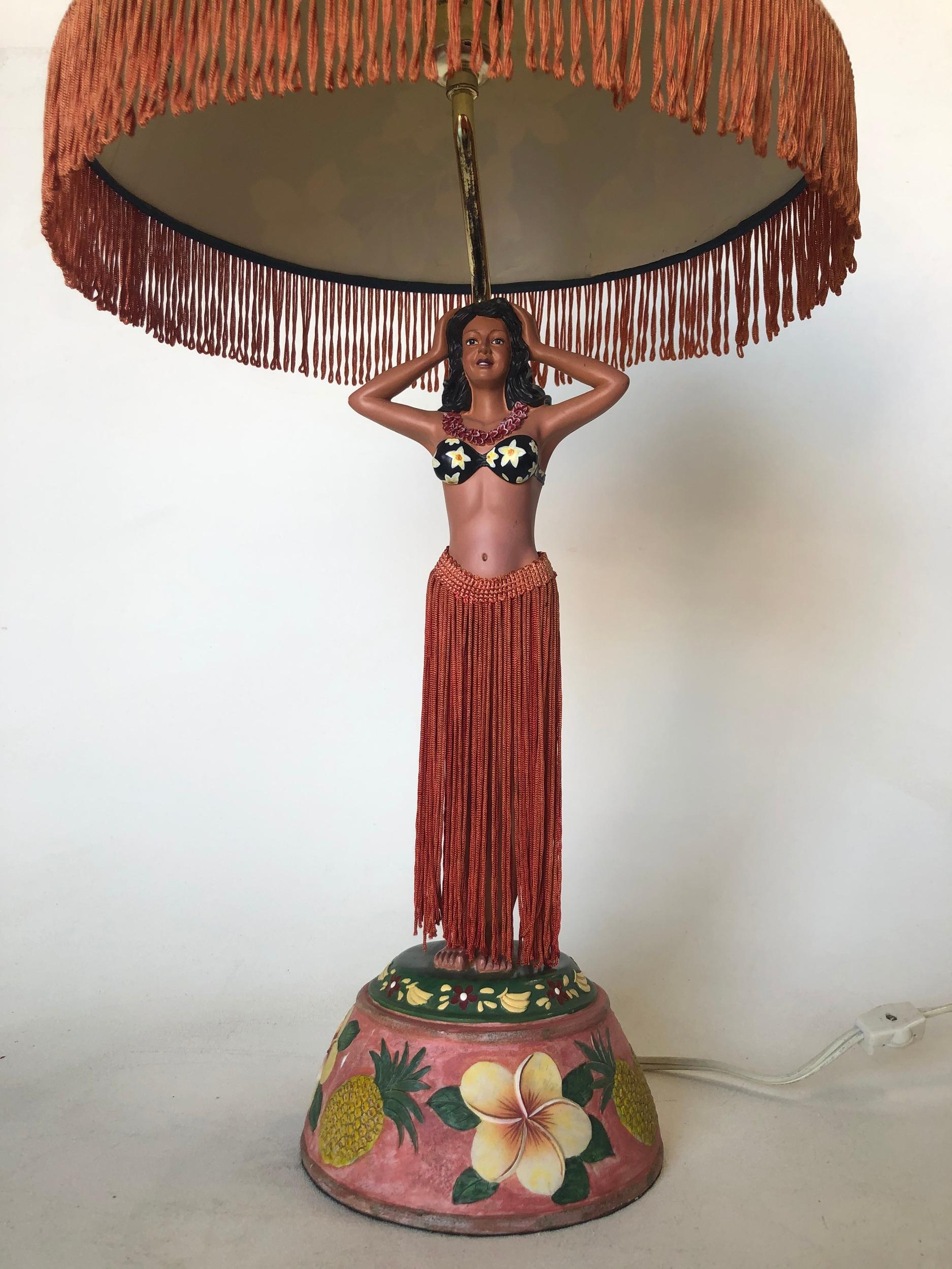 hula girl lamp vintage