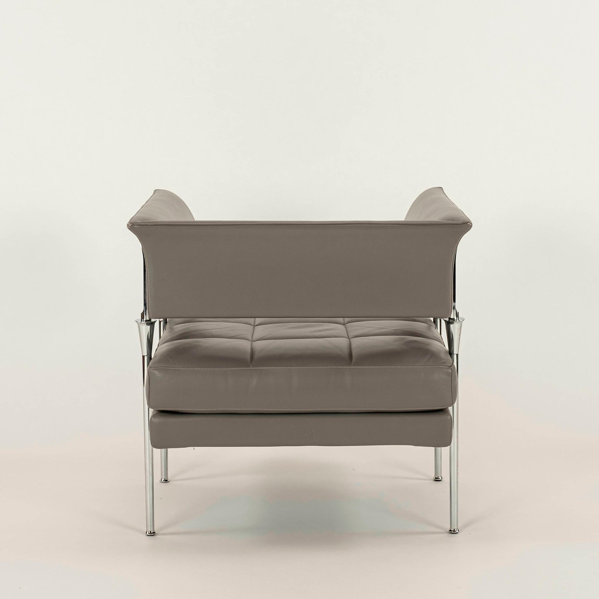 Moderne Paire de chaises Hydra Castor en cuir de Luca Scacchetti pour Poltrona Frau en vente