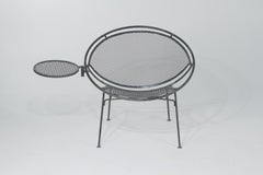 Iconic Salterini Mid-Century Modern Patio Chairs with Attached Side Table, Pair