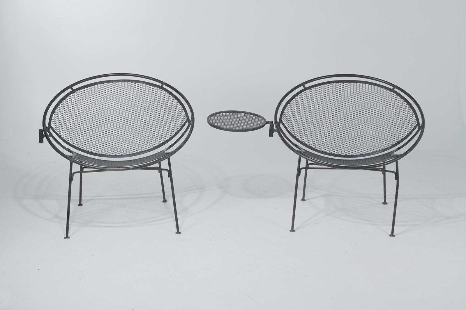 lawn chairs with table attached