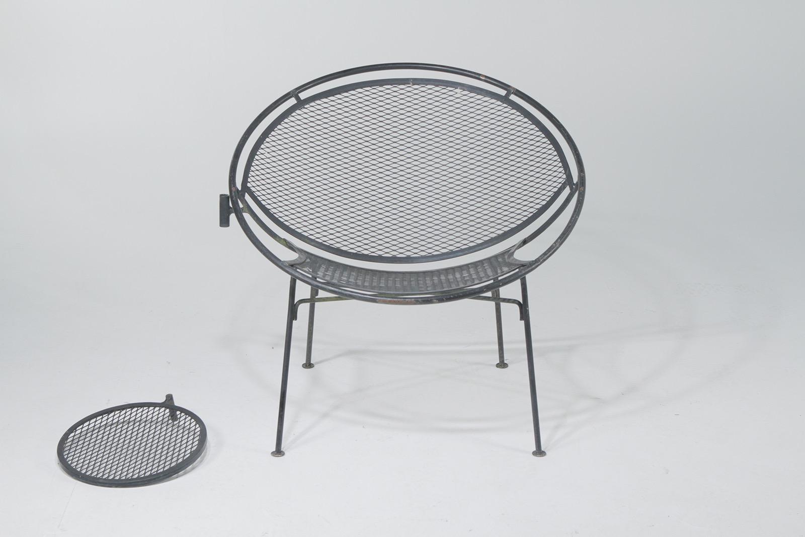 Iconic Salterini Mid-Century Modern Patio Chairs with Attached Side Table, Pair 2