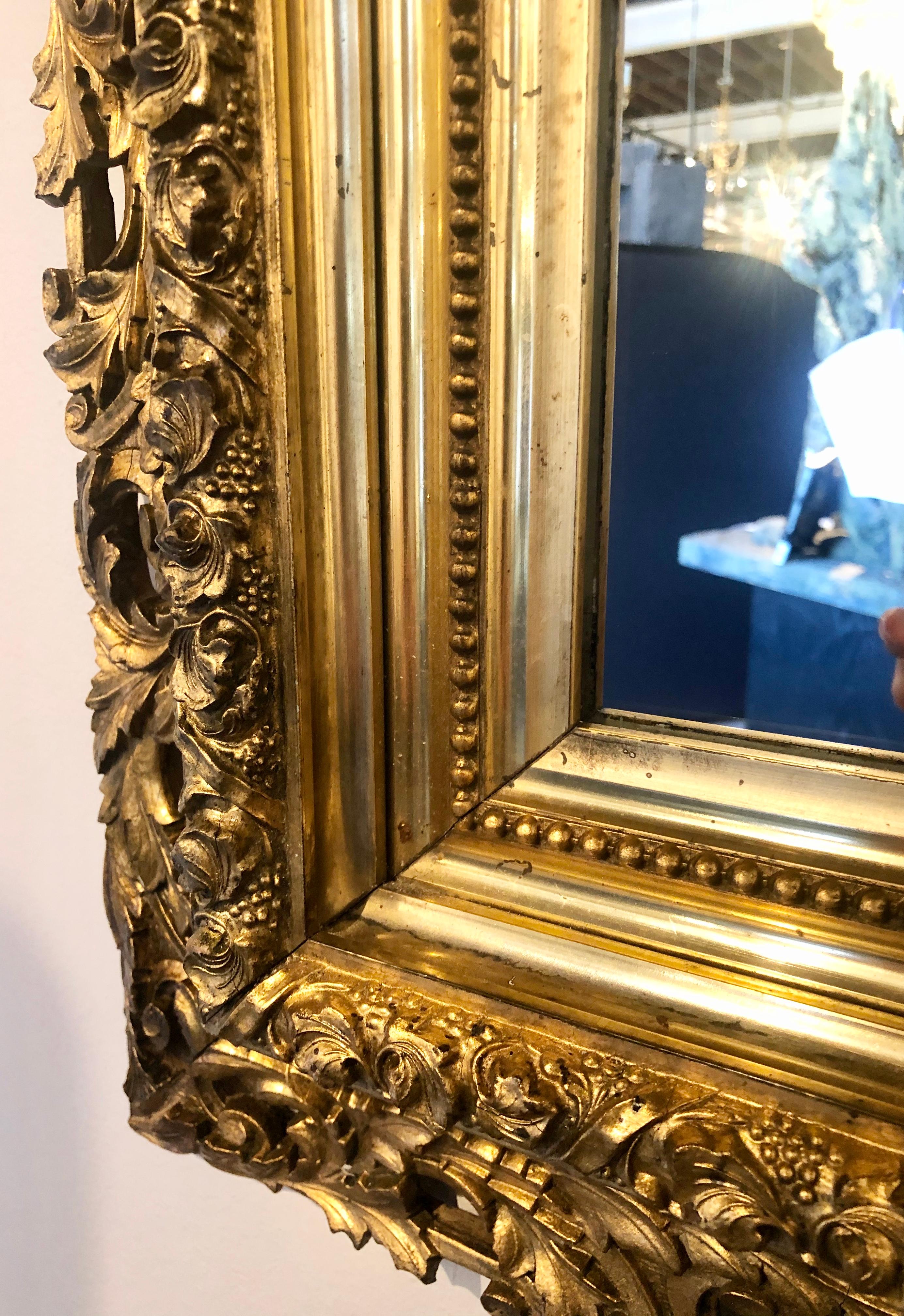 Pair of Giltwood Late 19th Century Wall or Console Mirrors 4
