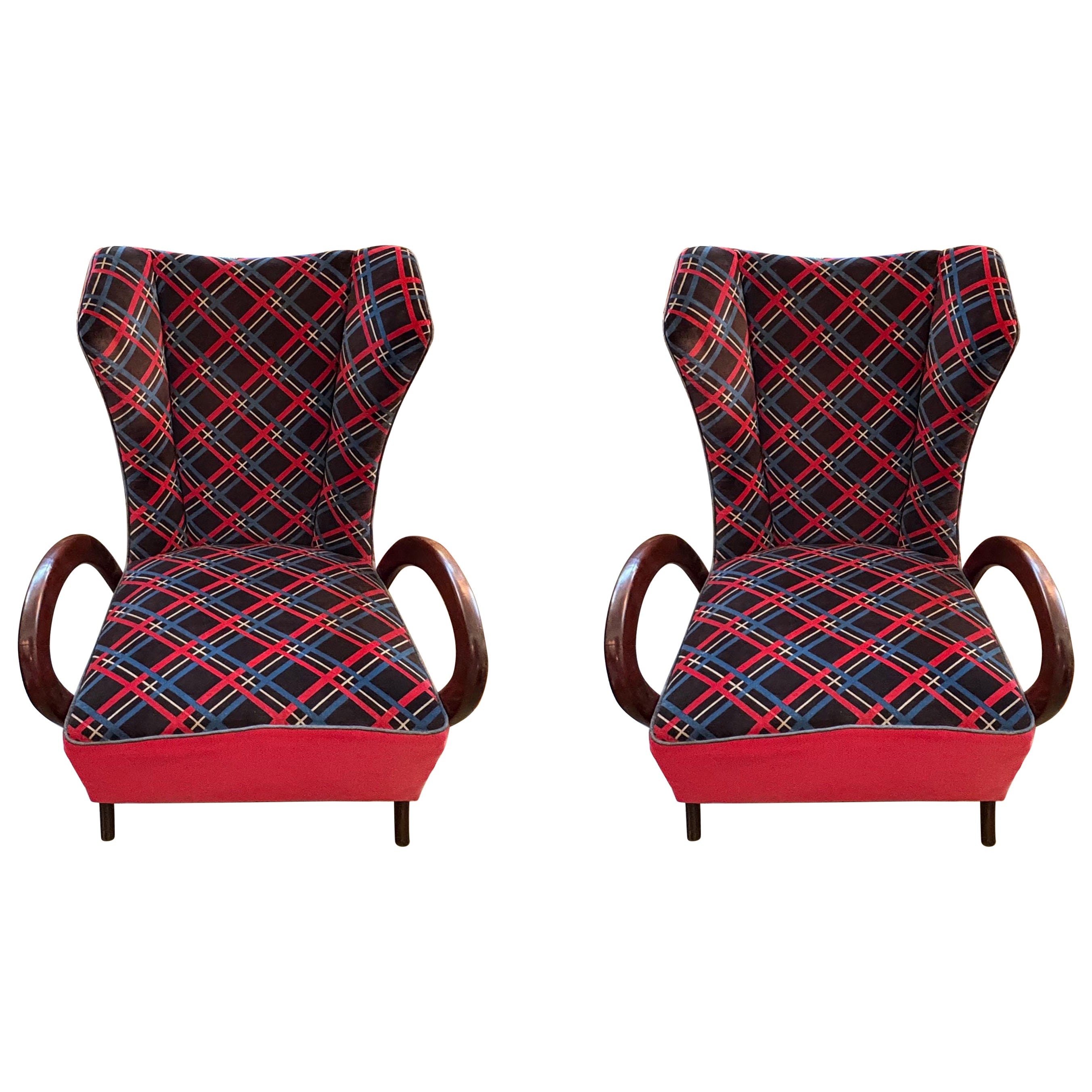 Paar italienische moderne Loungesessel von Paolo Buffa (Moderne der Mitte des Jahrhunderts) im Angebot