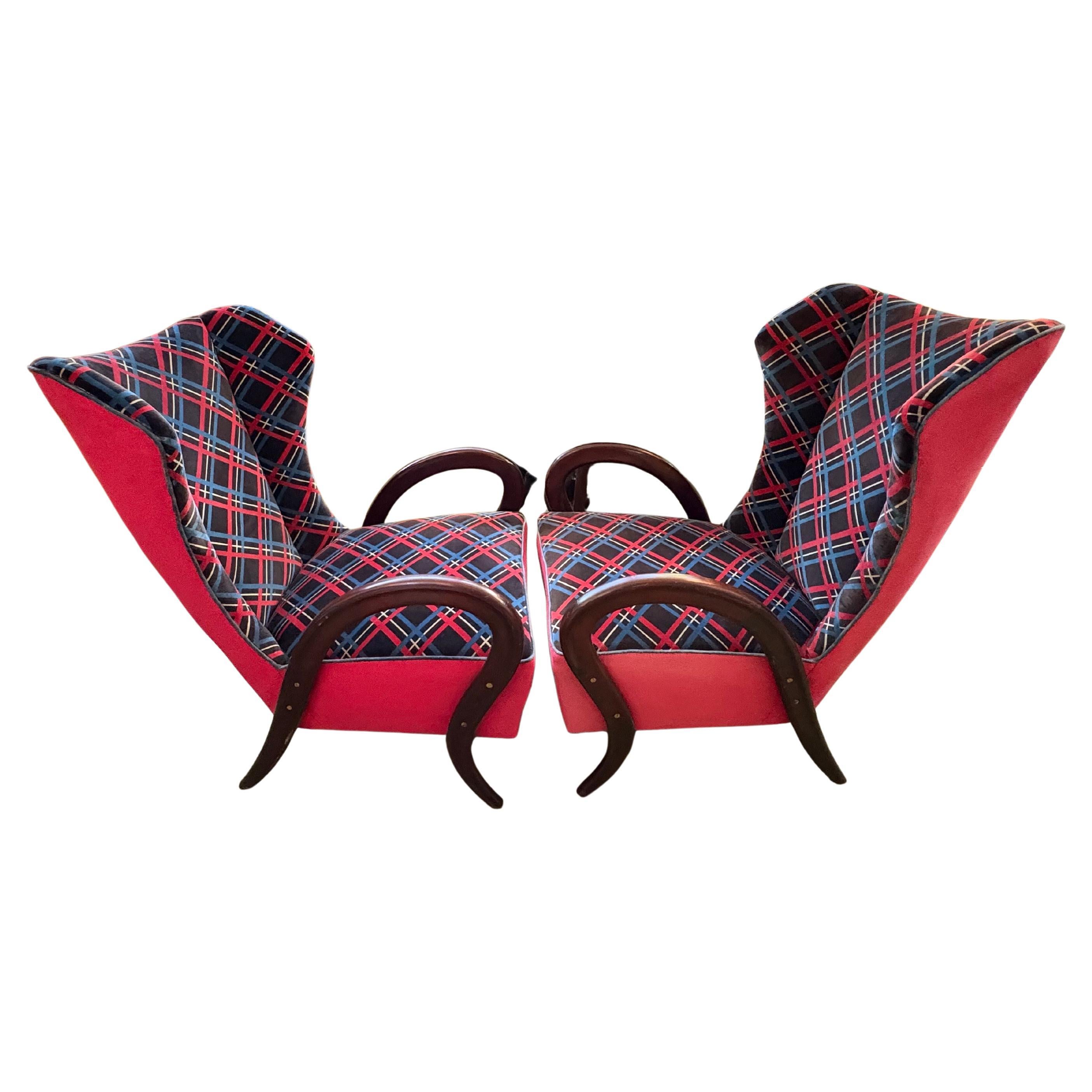 Paar italienische moderne Loungesessel von Paolo Buffa im Angebot