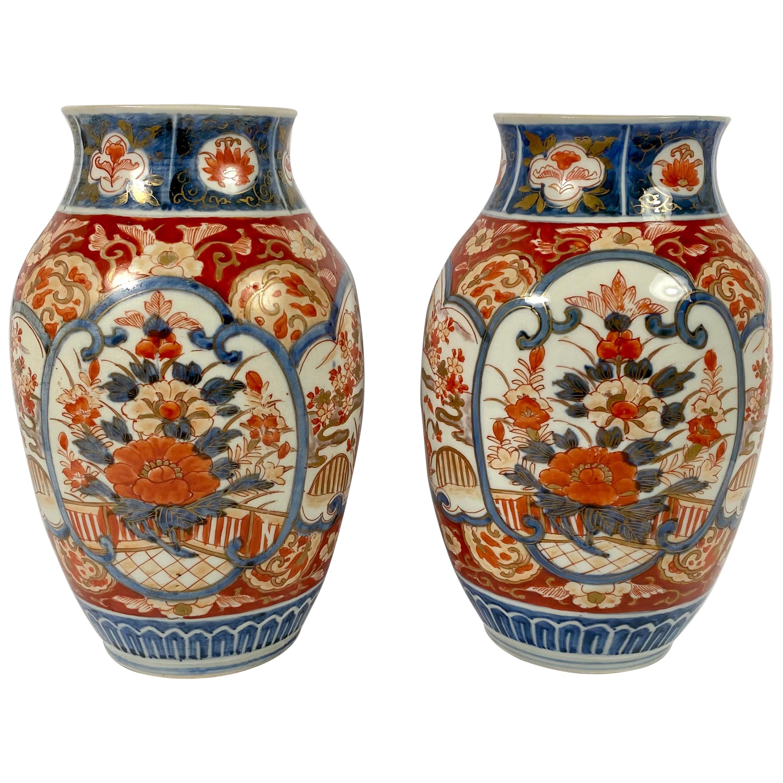 Pair of Imari Porcelain Vases, Japan, circa 1890, Meiji Period