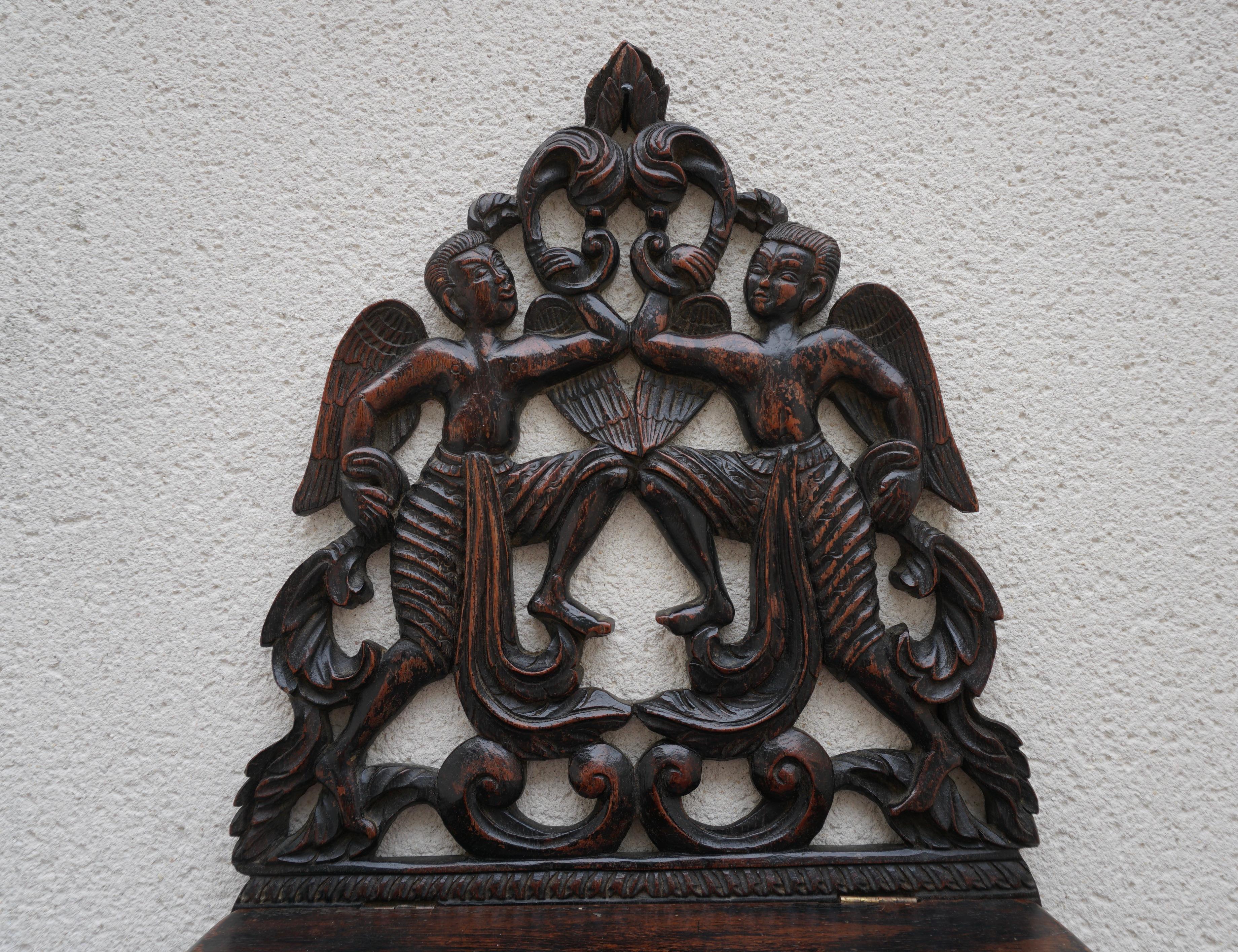 Pair Indonesian Carved Figural Wall Console Brackets For Sale 3