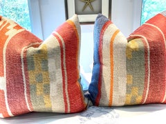 Kravet Couture Andrew Martin "Indus" in Brick  22” Down-Filled Pillows - a Pair
