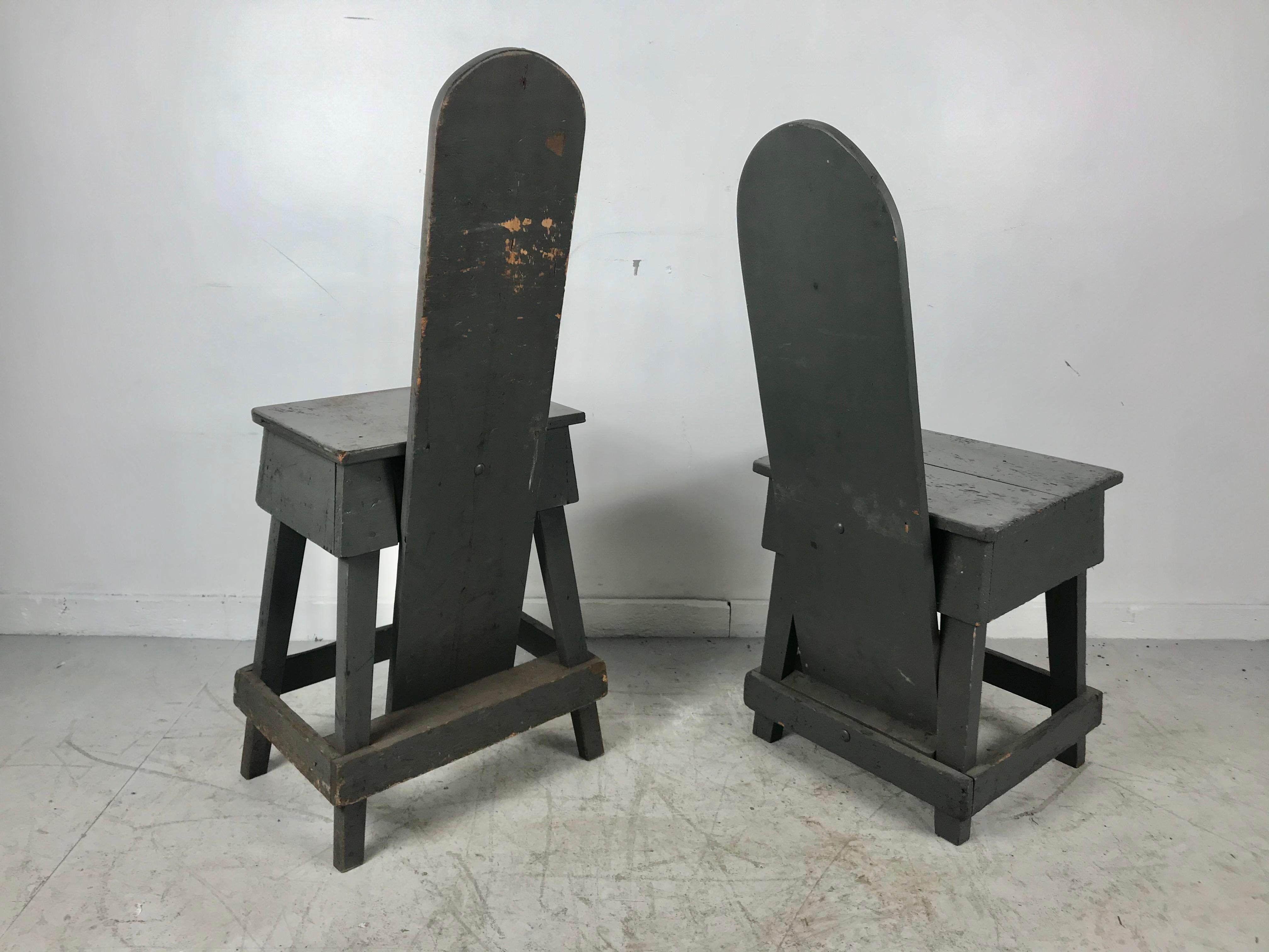 American Pair of Industrial Bench Made 