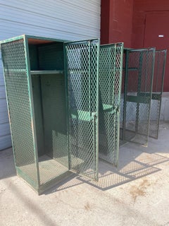 Pair Industrial Metal / Steel Cage, Mesh Lockers, Cabinets, Storage