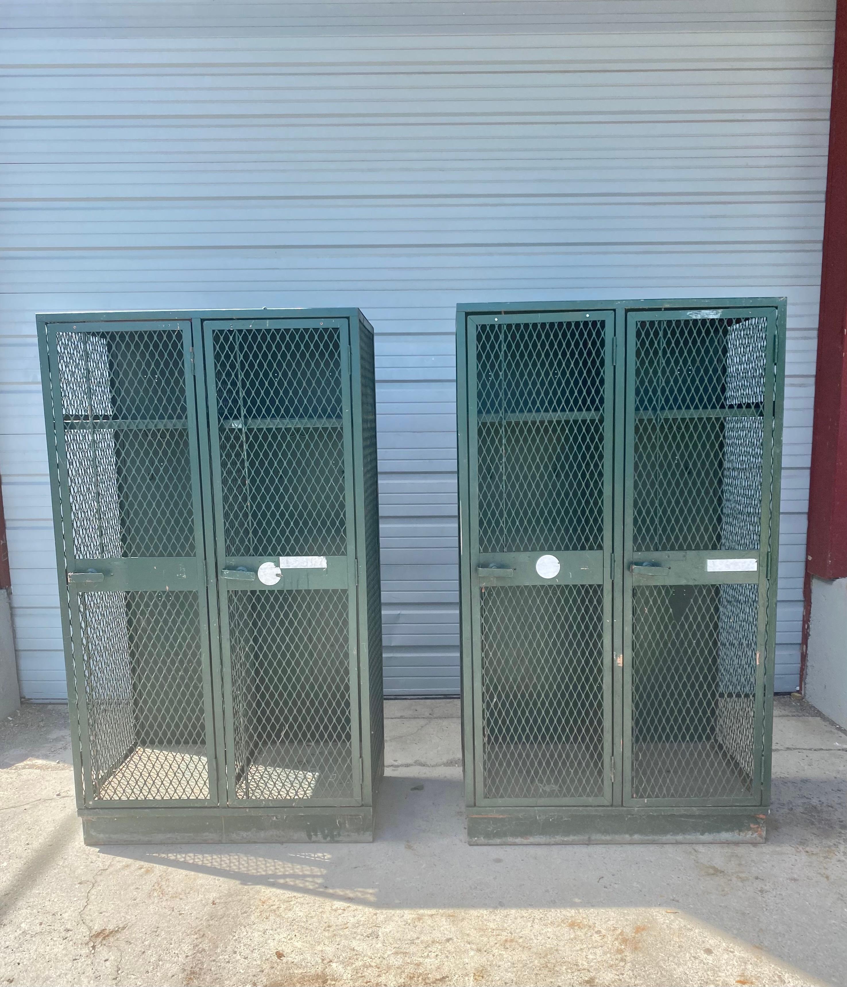 American Pair Industrial Metal / Steel Cage, Mesh Lockers, Cabinets, Storage For Sale