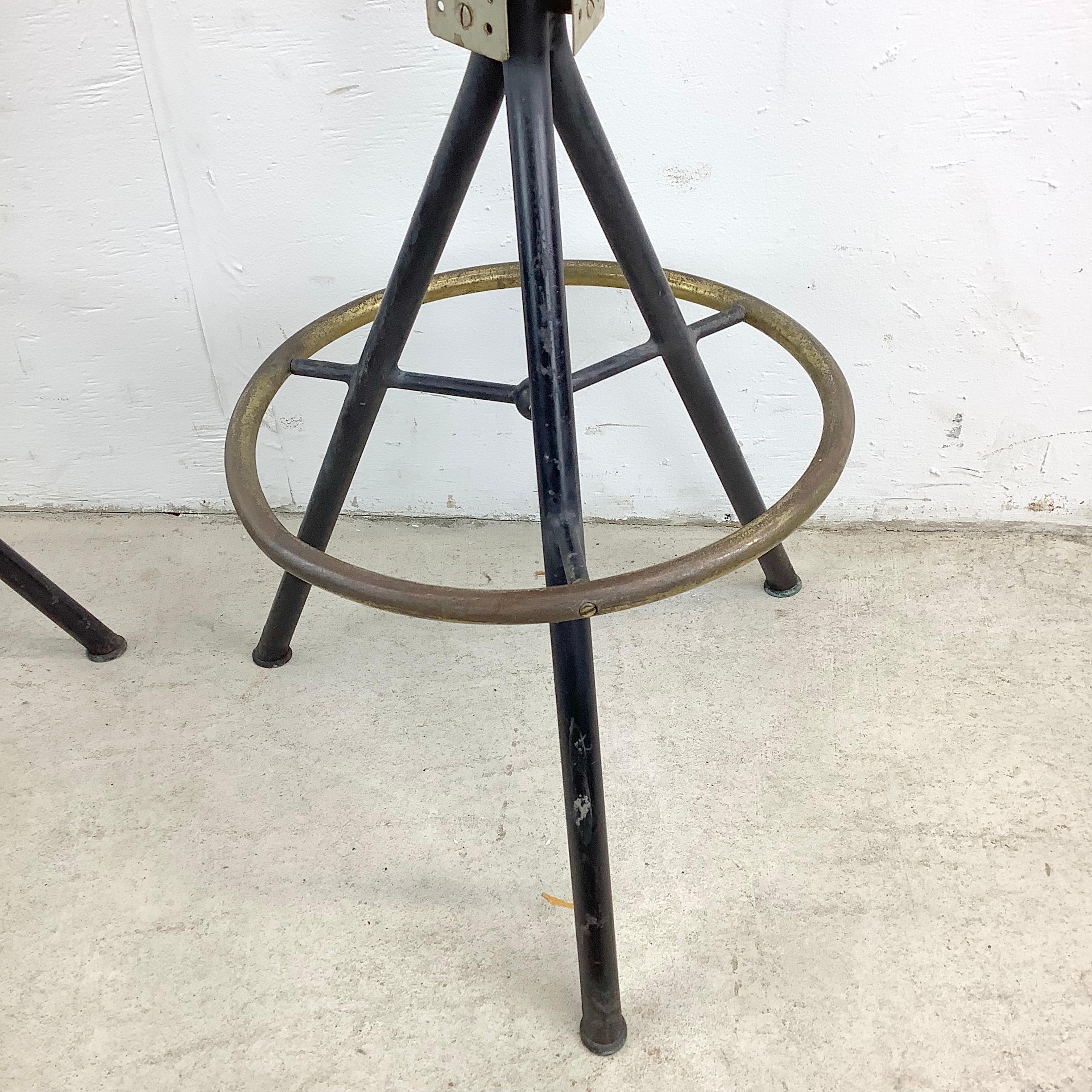 Pair Industrial Modern Barstools For Sale 4
