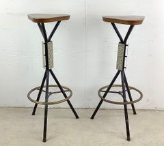 Pair Industrial Modern Barstools