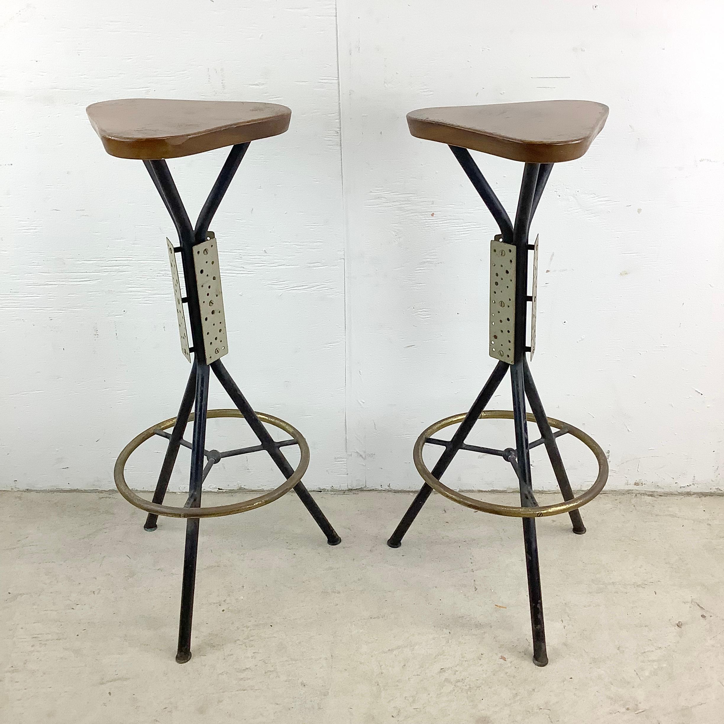 Unknown Pair Industrial Modern Barstools For Sale