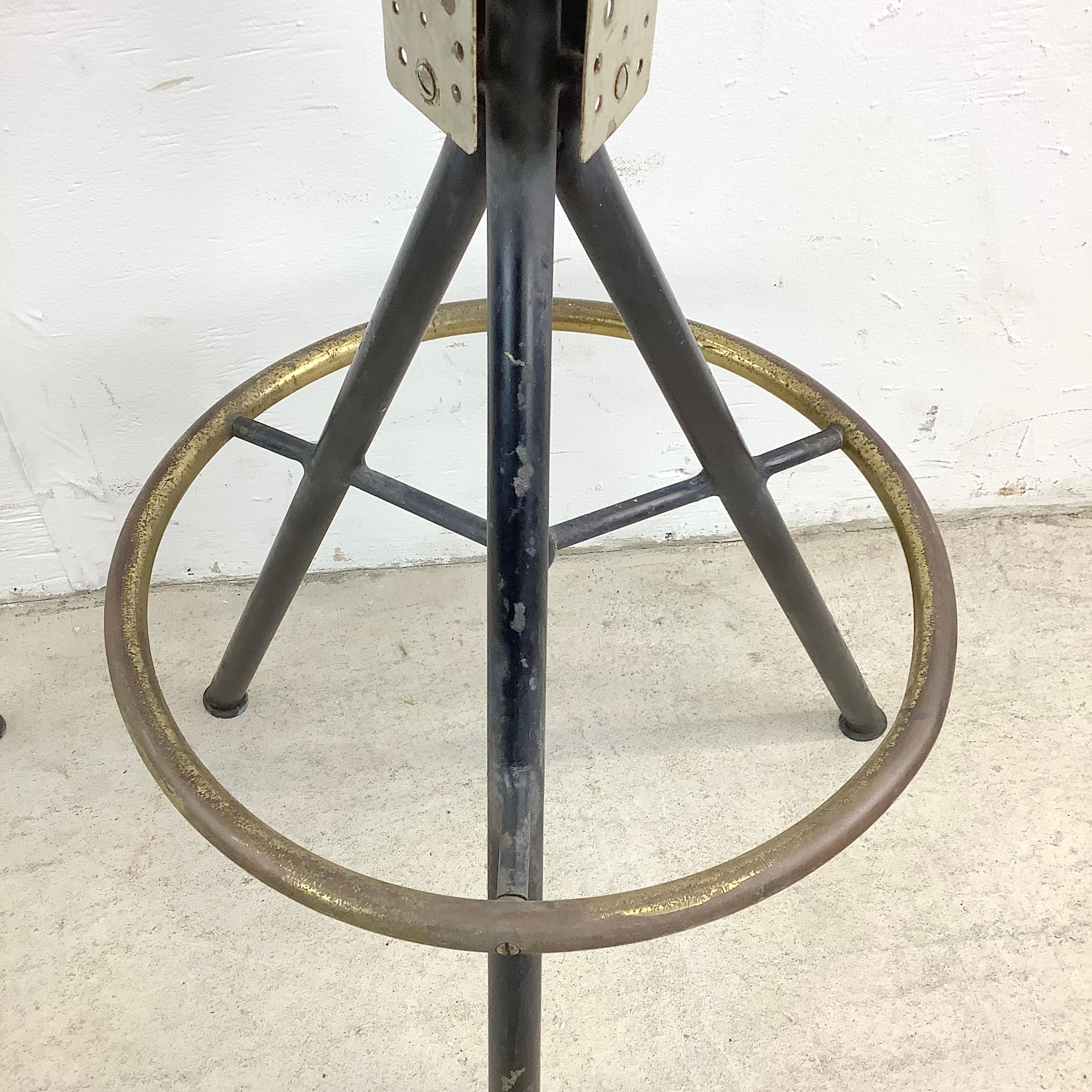 Pair Industrial Modern Barstools For Sale 2