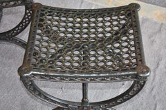 Pair of Industrial Style Iron Stools/Bench Turn of the Century