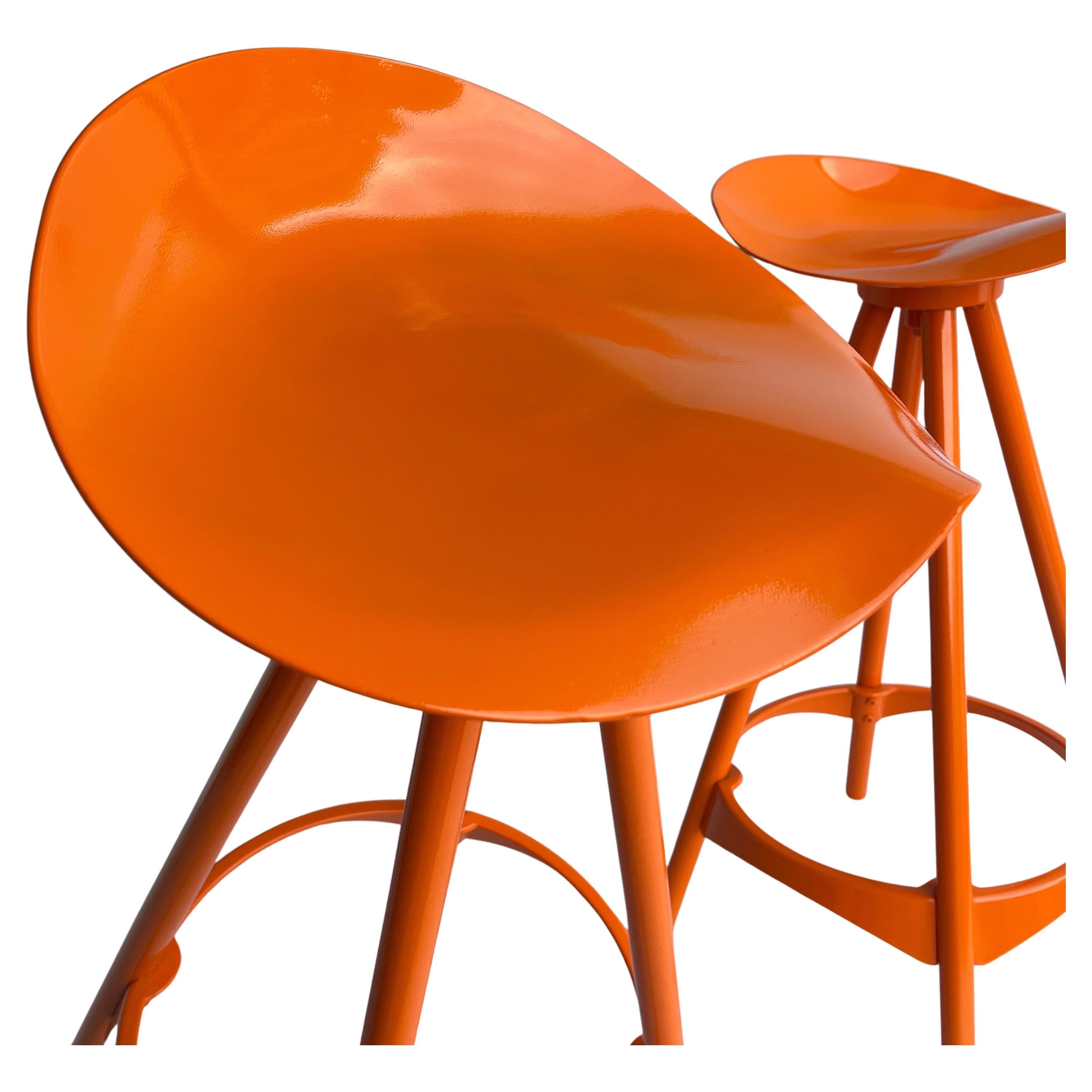 orange swivel bar stools