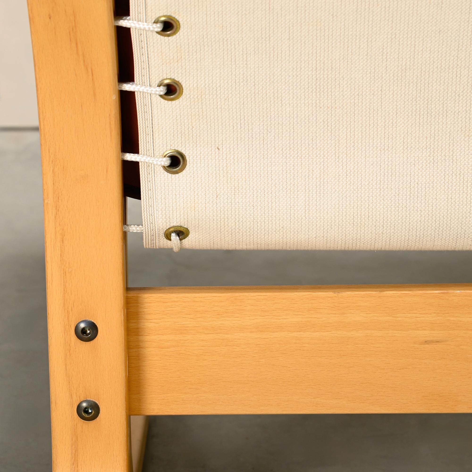 Paire de chaises longues Ingmar Relling en Beeche et cuir bourgogne, Westnofa en vente 5