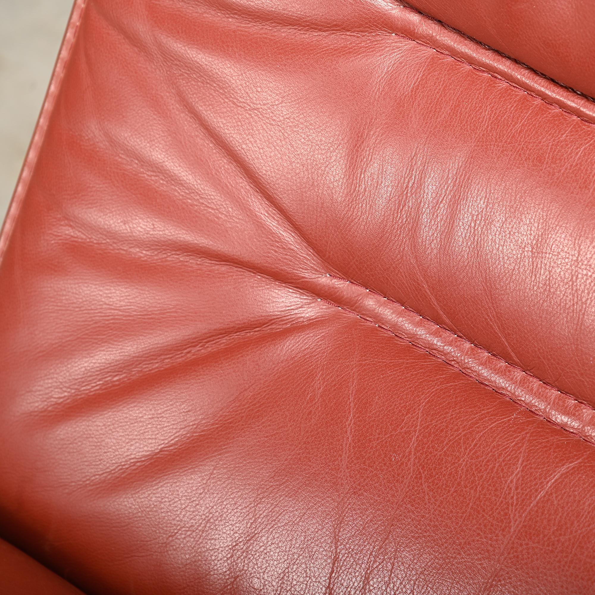 Paire de chaises longues Ingmar Relling en Beeche et cuir bourgogne, Westnofa en vente 2
