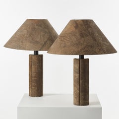 Pair of Ingo Maurer Cork Lamps for Design M, Germany, 1974