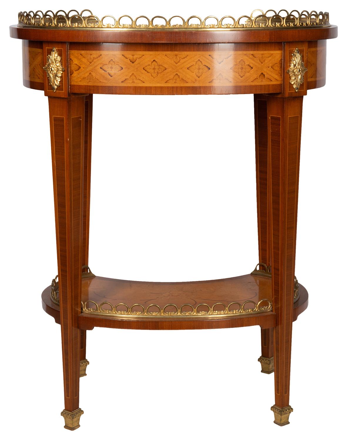 Pair of Inlaid Louis XVI Style Oval Side Tables, 1920s In Good Condition In Brighton, Sussex